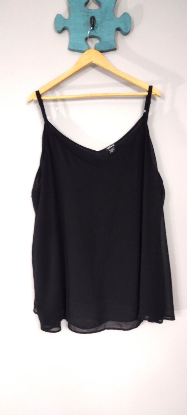 Torrid Sophie Black Chiffon Double Layer Cami Top Plus Size 5X